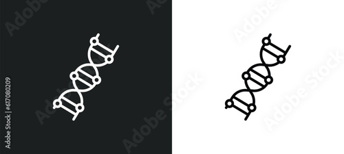 medical chain of dna line icon in white and black colors. medical chain of dna flat vector icon from medical chain of dna collection for web, mobile apps and ui.