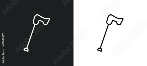 walking stick line icon in white and black colors. walking stick flat vector icon from walking stick collection for web, mobile apps and ui.