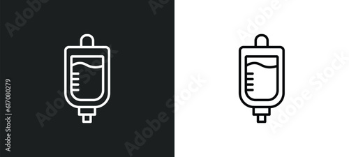 iv line icon in white and black colors. iv flat vector icon from iv collection for web, mobile apps and ui.