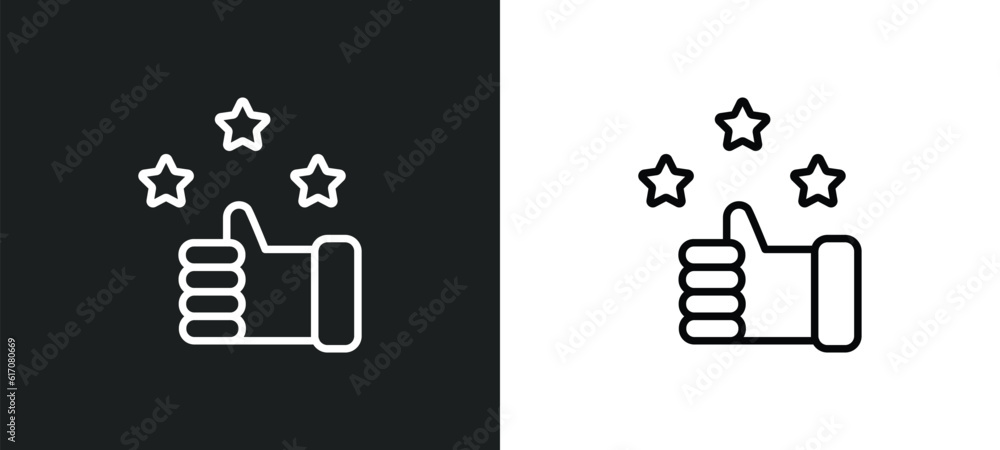 appreciation line icon in white and black colors. appreciation flat vector icon from appreciation collection for web, mobile apps and ui.