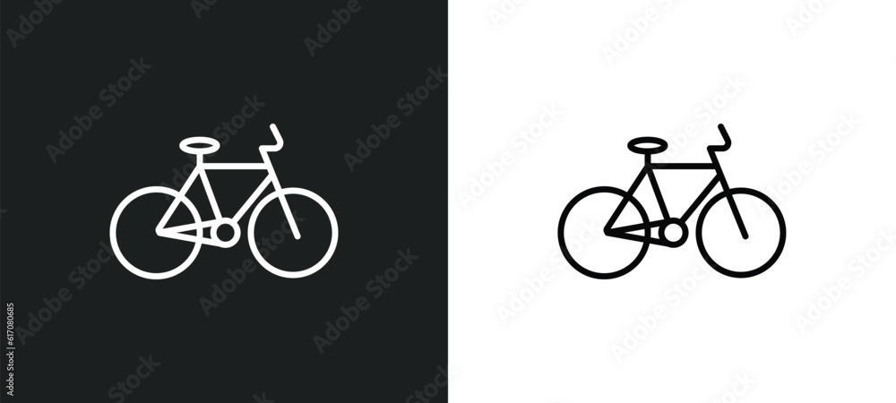 bicycle line icon in white and black colors. bicycle flat vector icon from bicycle collection for web, mobile apps and ui. bicycle line icon in white and black colors. bicycle flat vector icon from bicycle collection for web, mobile apps and ui.