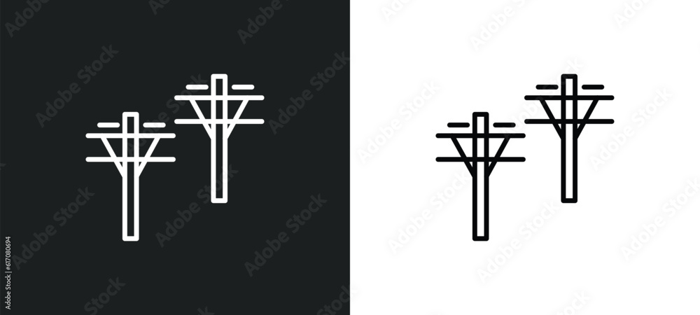 pole line icon in white and black colors. pole flat vector icon from pole collection for web, mobile apps and ui. pole line icon in white and black colors. pole flat vector icon from pole collection for web, mobile apps and ui.