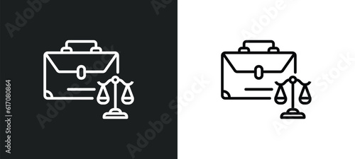 employment law line icon in white and black colors. employment law flat vector icon from employment law collection for web, mobile apps and ui.