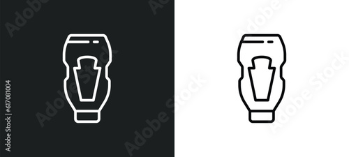 sauces line icon in white and black colors. sauces flat vector icon from sauces collection for web  mobile apps and ui.