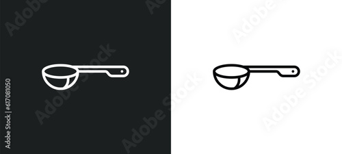 scoop line icon in white and black colors. scoop flat vector icon from scoop collection for web, mobile apps and ui.
