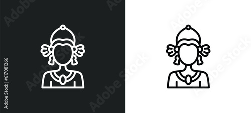 indra line icon in white and black colors. indra flat vector icon from indra collection for web, mobile apps and ui.