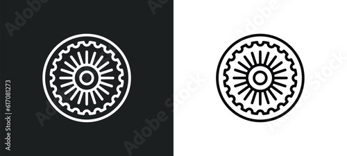 chakra line icon in white and black colors. chakra flat vector icon from chakra collection for web, mobile apps and ui.