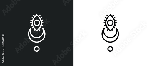 devi line icon in white and black colors. devi flat vector icon from devi collection for web, mobile apps and ui.