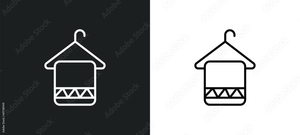 Obraz premium face towel line icon in white and black colors. face towel flat vector icon from face towel collection for web, mobile apps and ui.