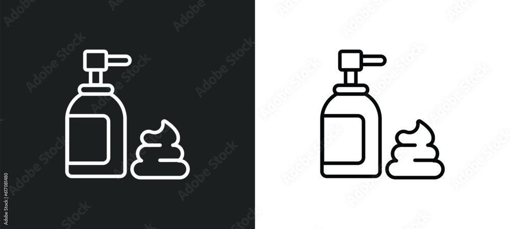 shaving gel line icon in white and black colors. shaving gel flat vector icon from shaving gel collection for web, mobile apps and ui. shaving gel line icon in white and black colors. shaving gel flat vector icon from shaving gel collection for web, mobile apps and ui.