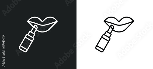dolled up line icon in white and black colors. dolled up flat vector icon from dolled up collection for web, mobile apps and ui.