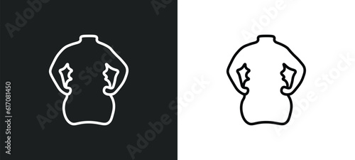 body shaming line icon in white and black colors. body shaming flat vector icon from body shaming collection for web, mobile apps and ui.