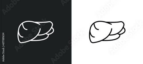 human liver line icon in white and black colors. human liver flat vector icon from human liver collection for web, mobile apps and ui.