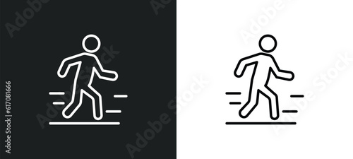 walk line icon in white and black colors. walk flat vector icon from walk collection for web, mobile apps and ui.