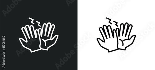high five line icon in white and black colors. high five flat vector icon from high five collection for web, mobile apps and ui.