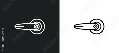 doorknob line icon in white and black colors. doorknob flat vector icon from doorknob collection for web, mobile apps and ui.