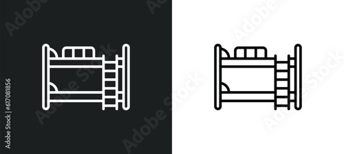 bunk line icon in white and black colors. bunk flat vector icon from bunk collection for web, mobile apps and ui.