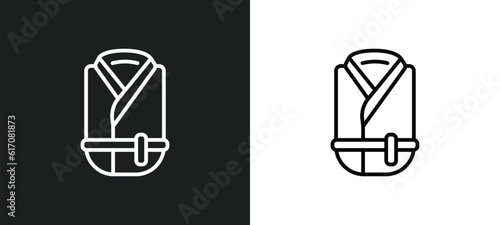 bathrobe line icon in white and black colors. bathrobe flat vector icon from bathrobe collection for web, mobile apps and ui.