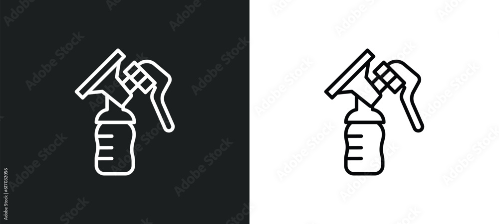 breast pump line icon in white and black colors. breast pump flat vector icon from breast pump collection for web, mobile apps and ui. breast pump line icon in white and black colors. breast pump flat vector icon from breast pump collection for web, mobile apps and ui.