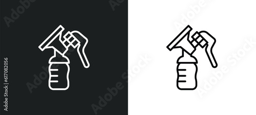 breast pump line icon in white and black colors. breast pump flat vector icon from breast pump collection for web, mobile apps and ui.