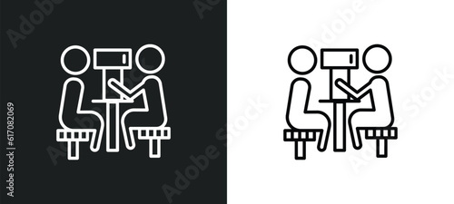 optometrist line icon in white and black colors. optometrist flat vector icon from optometrist collection for web, mobile apps and ui.
