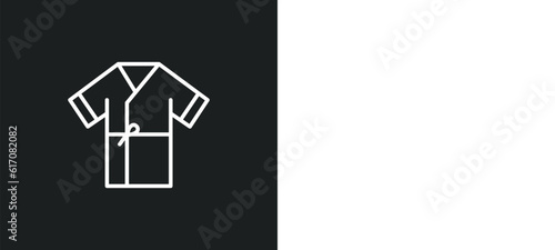 patient robe line icon in white and black colors. patient robe flat vector icon from patient robe collection for web, mobile apps and ui.