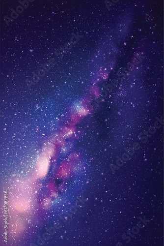 Milky Way, stars and nebula. Space vector background. Night starry sky