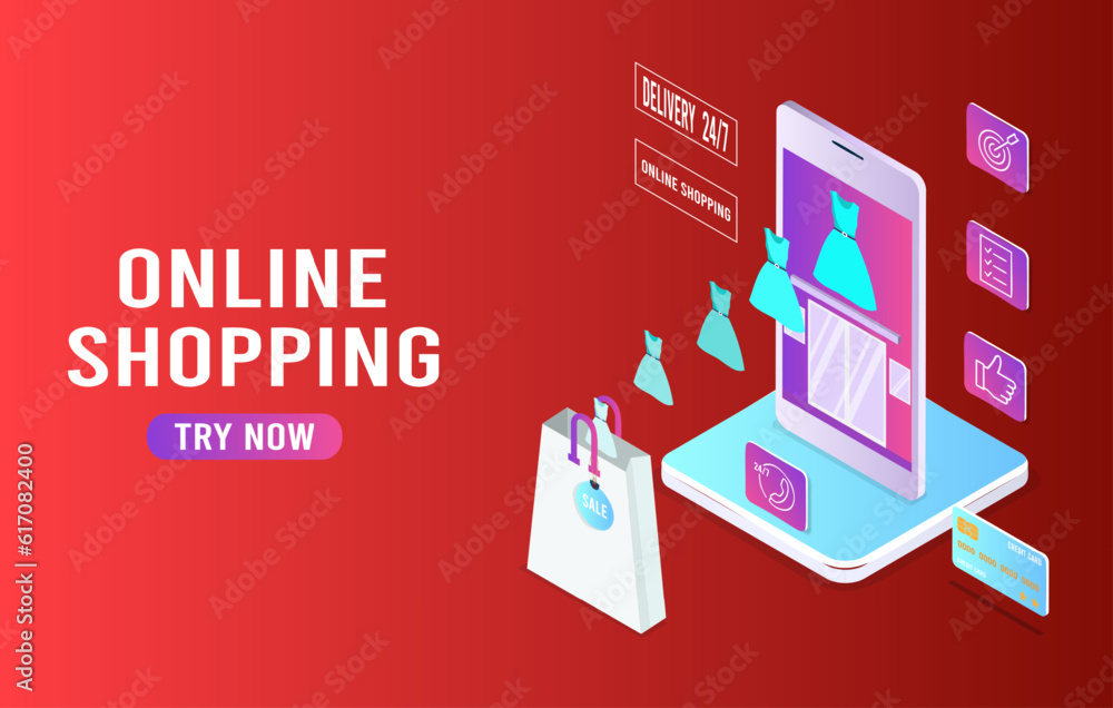 Shopping online process on smartphone. Shopping online process on smartphone.