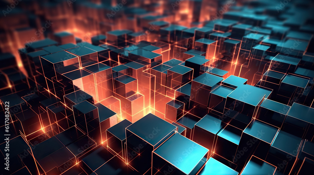 Modern digital abstract 3D background. Copy space. Can be used in the description of network abilities, technological processes, digital storages, science, education, etc. Modern digital abstract 3D background. Copy space. Can be used in the description of network abilities, technological processes, digital storages, science, education, etc.
