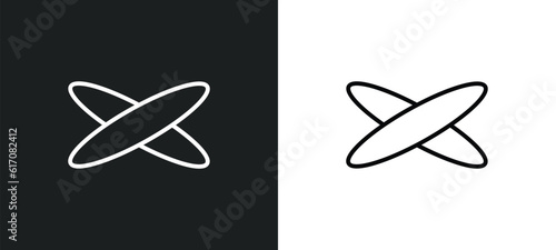 ellipse line icon in white and black colors. ellipse flat vector icon from ellipse collection for web, mobile apps and ui.