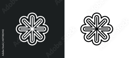 asterisk line icon in white and black colors. asterisk flat vector icon from asterisk collection for web, mobile apps and ui.