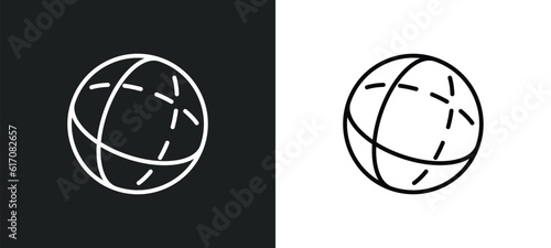 sphere line icon in white and black colors. sphere flat vector icon from sphere collection for web, mobile apps and ui.
