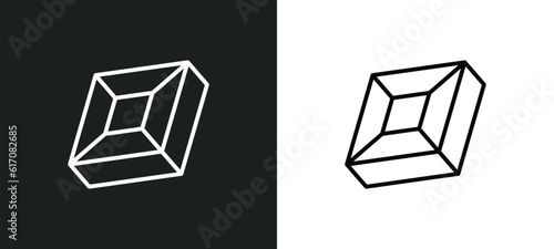 rhombus line icon in white and black colors. rhombus flat vector icon from rhombus collection for web, mobile apps and ui.