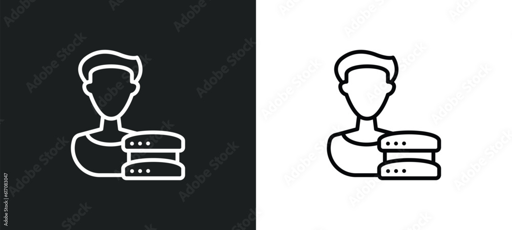 user data line icon in white and black colors. user data flat vector icon from user data collection for web, mobile apps and ui. user data line icon in white and black colors. user data flat vector icon from user data collection for web, mobile apps and ui.