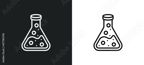 chemical lab line icon in white and black colors. chemical lab flat vector icon from chemical lab collection for web, mobile apps and ui.