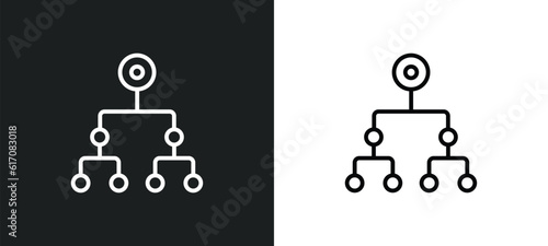 classification line icon in white and black colors. classification flat vector icon from classification collection for web, mobile apps and ui.