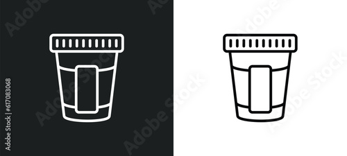 urine test line icon in white and black colors. urine test flat vector icon from urine test collection for web, mobile apps and ui.