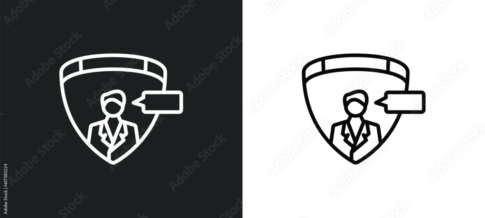profiling line icon in white and black colors. profiling flat vector icon from profiling collection for web, mobile apps and ui.