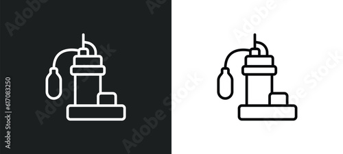 sump pump line icon in white and black colors. sump pump flat vector icon from sump pump collection for web, mobile apps and ui.
