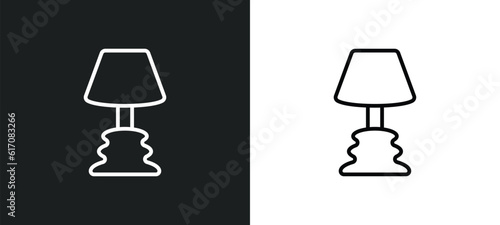lamps line icon in white and black colors. lamps flat vector icon from lamps collection for web  mobile apps and ui.