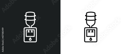 water dispenser line icon in white and black colors. water dispenser flat vector icon from water dispenser collection for web, mobile apps and ui.