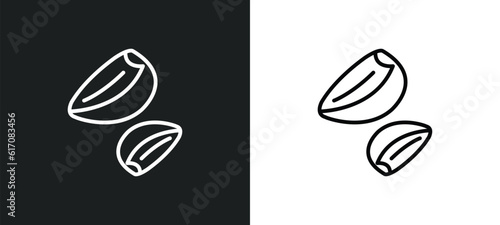 garlic line icon in white and black colors. garlic flat vector icon from garlic collection for web, mobile apps and ui.