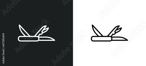 multitool line icon in white and black colors. multitool flat vector icon from multitool collection for web, mobile apps and ui.
