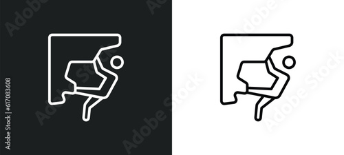 climb line icon in white and black colors. climb flat vector icon from climb collection for web, mobile apps and ui.