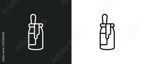 dulce de leche line icon in white and black colors. dulce de leche flat vector icon from dulce de leche collection for web, mobile apps and ui.