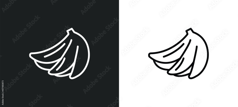 bananas line icon in white and black colors. bananas flat vector icon from bananas collection for web, mobile apps and ui. bananas line icon in white and black colors. bananas flat vector icon from bananas collection for web, mobile apps and ui.