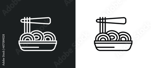 pasta line icon in white and black colors. pasta flat vector icon from pasta collection for web  mobile apps and ui.