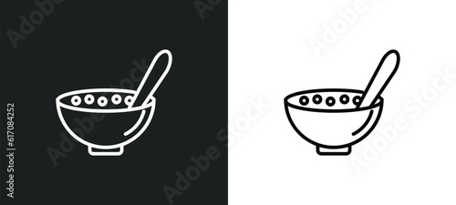 cereal line icon in white and black colors. cereal flat vector icon from cereal collection for web, mobile apps and ui.