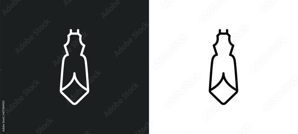 Fototapeta premium cloth line icon in white and black colors. cloth flat vector icon from cloth collection for web, mobile apps and ui.