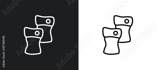 leg warmer line icon in white and black colors. leg warmer flat vector icon from leg warmer collection for web, mobile apps and ui.